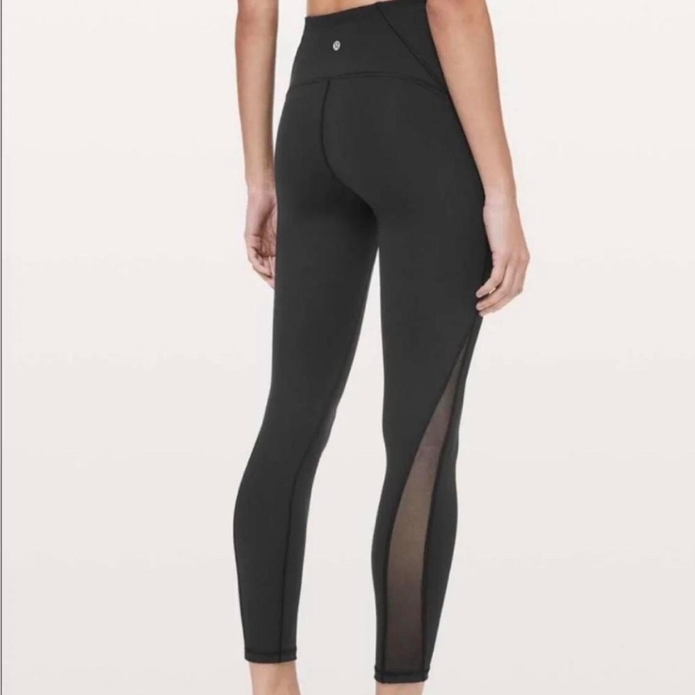 Lululemon Train Times Sleek Black Active Leggings Sz L